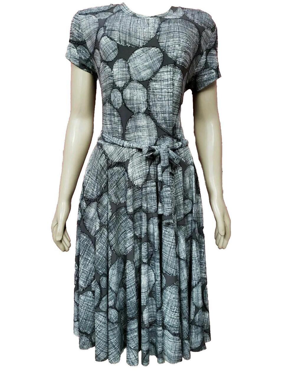 KAMALIKULTURE Women's Gray Jersey fit & flare Dress Short Sleeve size L #C